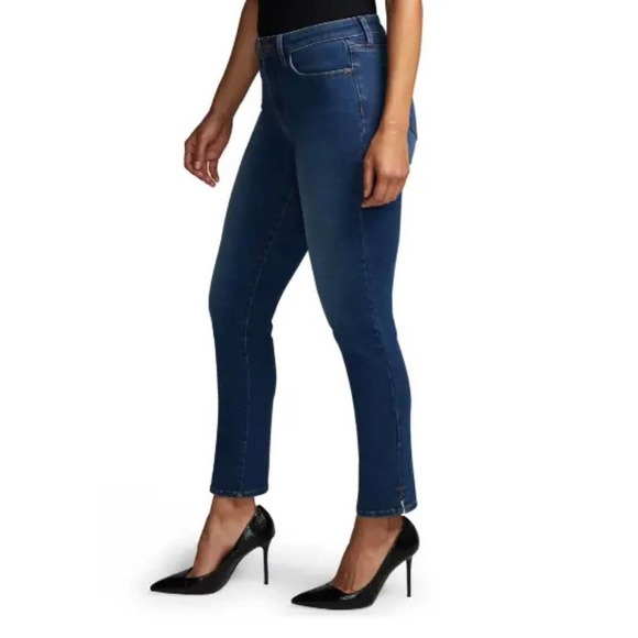 Nydj Curves 360 Slim Straight Blue Denim Jeans 12 - Picture 4 of 11
